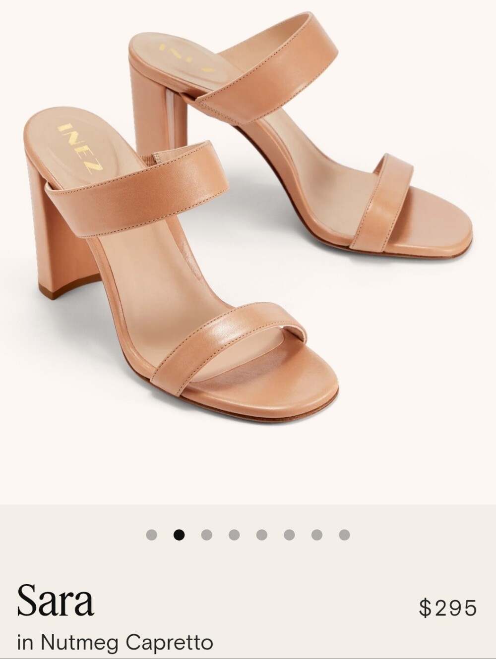 Size 7.5 Sara Heeled Sandals in Nutmeg (Originally $295)